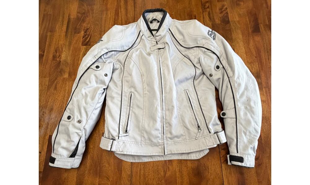 Fieldsheer Women’s L Gray Textile Armored Motorcycle Riding Jacket